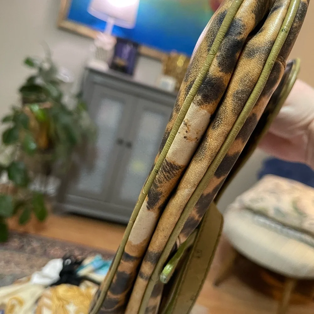 Dior Canvas & Ostrich Leather Leopard Print Saddle Bag - Picture 11 of 17